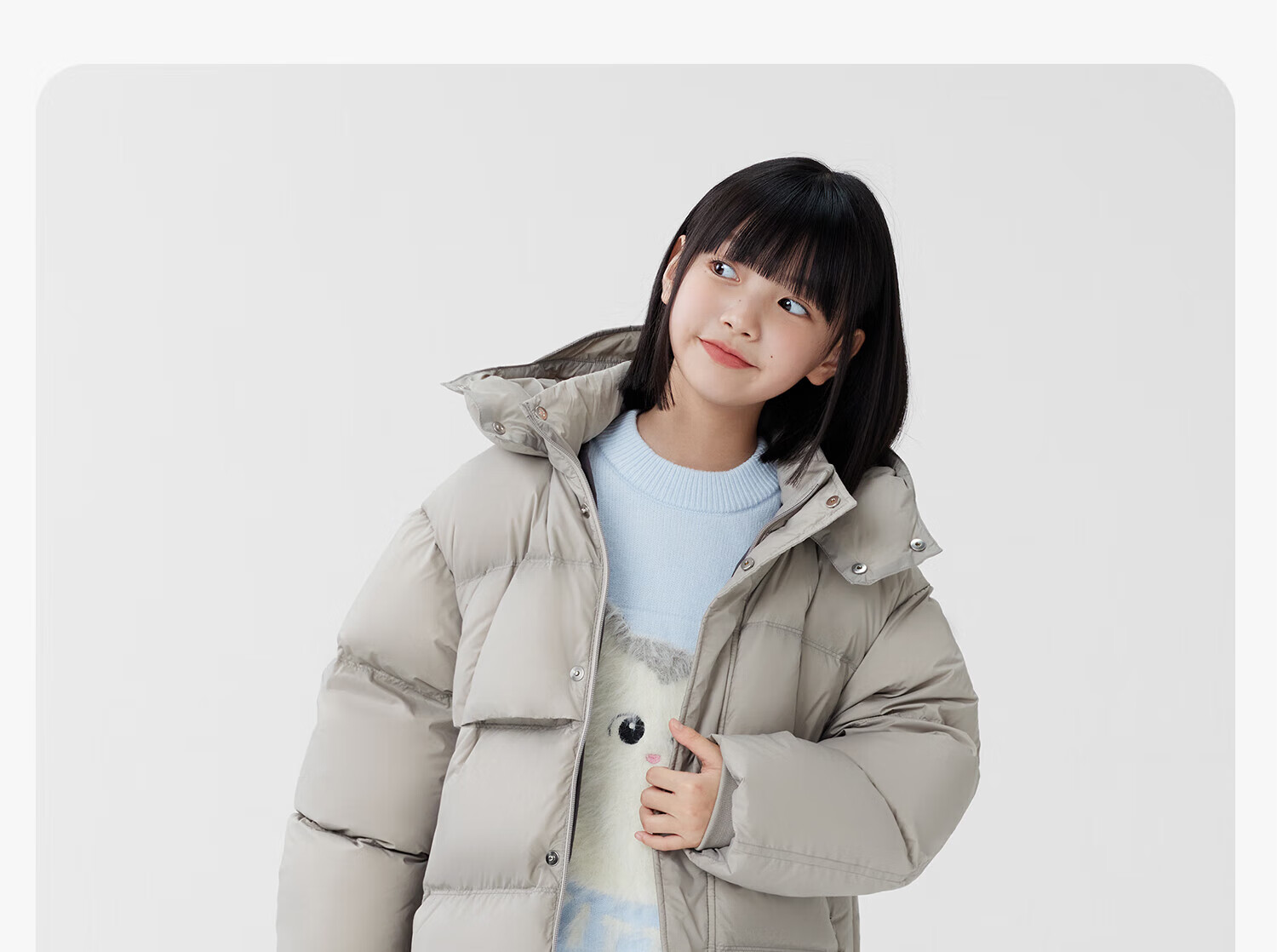 Zuo Xi Girls' Sweater Autumn Winter 2025 New Plush Inner Wear Cute Pet Children's Knitwear Trendy Light Yellow 160 30